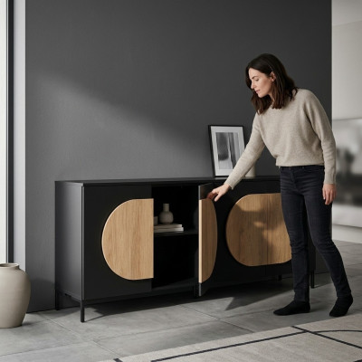 Cómoda gris, lujo, mueble aparador, armario, dormitorio, cómodas, armarios, elegante.