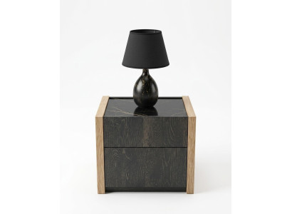Mesita de noche beige dormitorio diseño elegante lujo madera mesitas de noche de madera