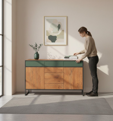 Cómoda marrón Diseño elegante Moderno Muebles Armario Dormitorio Hermoso