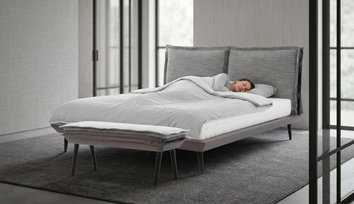 Cama Gris Hermoso Diseño Moderno Lujo Camas Dormitorio Muebles Elegantes