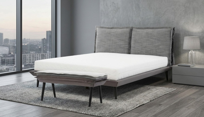Cama Gris Hermoso Diseño Moderno Lujo Camas Dormitorio Muebles Elegantes