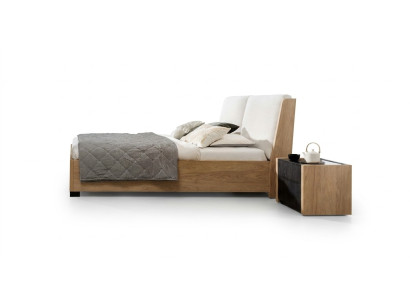 Cama de madera beige diseño moderno Dormitorio Cama doble Mueble elegante nuevo