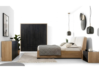 Armario negro de madera diseño moderno para dormitorio.
