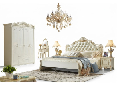 Armario blanco de madera para dormitorio de diseño de muebles clásicos.