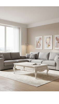 Mesa de centro blanca Mesas Sala de estar Diseño clásico elegante Muebles