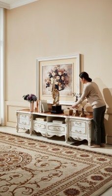 Cómoda mueble gabinete de estilo barroco estantería aparador muebles soporte de televisión.