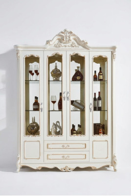 Estilo antiguo armario Barroco vitrina gabinete muebles madera.