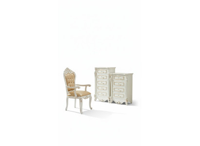 Juego de dormitorio blanco Diseño Elegante 2x Cómoda Muebles clásicos de lujo 2 piezas.