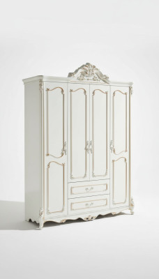 Armario blanco Diseño elegante del dormitorio Muebles clásicos de lujo