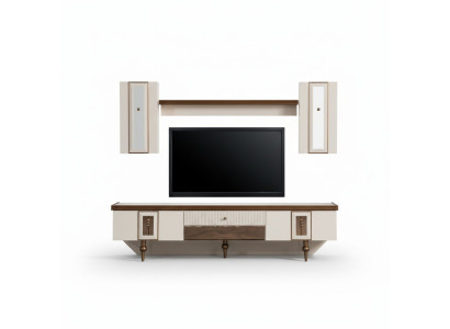 Una lujosa mesita de noche para TV para tu sala de estar en estilo moderno.