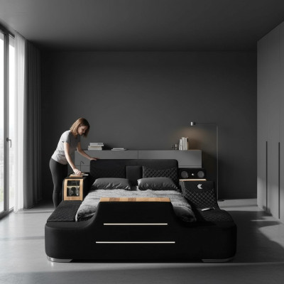 Cama con televisor, elevador de TV, televisión multifunción, cama doble, dormitorio.