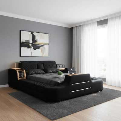 Cama con televisor, elevador de TV, televisión multifunción, cama doble, dormitorio.
