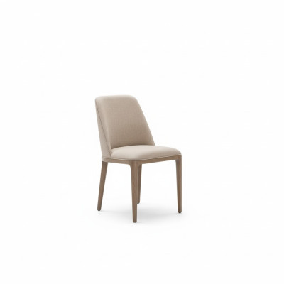 Diseño de lujo Silla tapizada Sillas Asiento Comedor Madera Textil Sillón Madera maciza