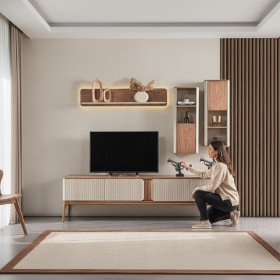 Un elegante mueble de televisión para su sala de estar en estilo moderno.
