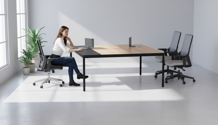 Escritorio de madera maciza para oficina