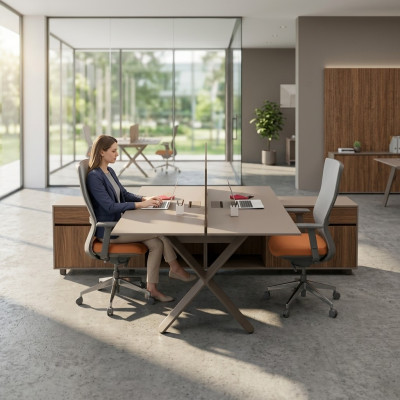 Gran escritorio de oficina muebles de oficina mesas de madera maciza