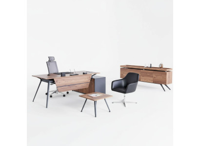 Escritorio Mesa de centro Aparador Oficina Estudio Marrón Moderno Madera
