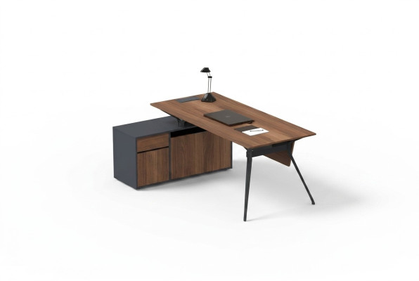 Escritorio de oficina conjunto mesa decoración moderna marrón nuevo