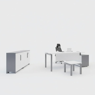 Muebles de oficina de madera, escritorio, aparador, mesa de centro, mobiliario de oficina moderno.
