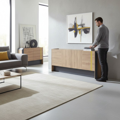 Modernes Kommode de madera, buffet, muebles de oficina, armario alto, muebles de lujo