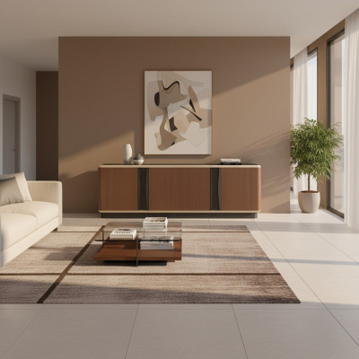 Mueble lateral de lujo móvil de diseño en madera