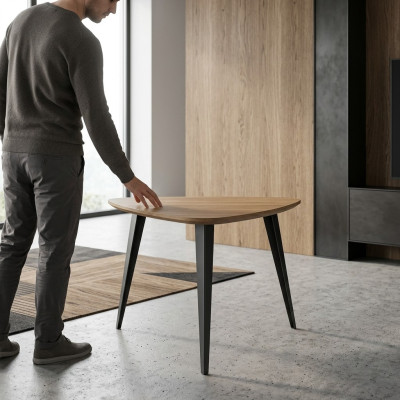Mesa de centro triangular Muebles de estudio Mesa de café Muebles de madera Marrón Nuevo