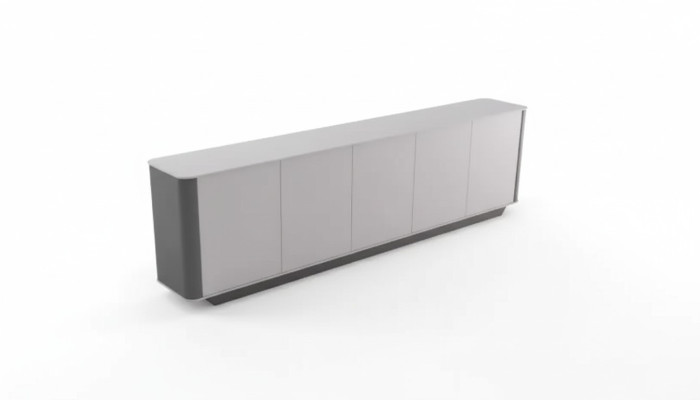 Sideboard Dokumenten Modern Kommode Schrank Holz Büroschrank Grau  Aparador de documentos moderno, cómoda, armario de madera, archivador de oficina gris.