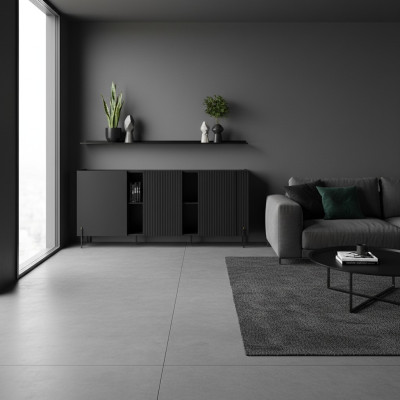 Cómoda de oficina moderna, sideboard de lujo, muebles de oficina bajos de madera nuevos.
