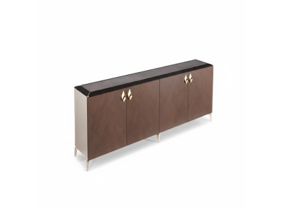 Mueble de oficina de madera y metal de lujo, moderno aparador.