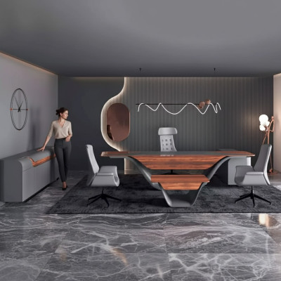 Un conjunto de lujo para una oficina de alta calidad en estilo futurista.