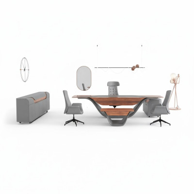 Un conjunto de lujo para una oficina de alta calidad en estilo futurista.
