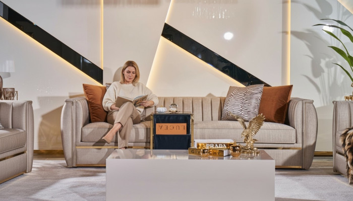 Mesas de centro de diseño de salón Mesa de madera beige Estilo de mesa de lujo moderno