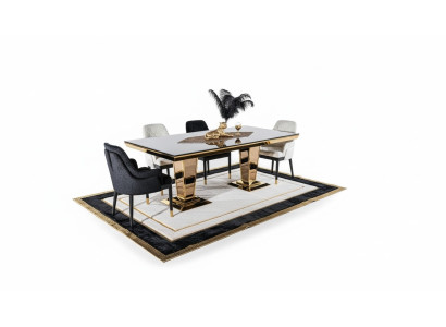 Mesa Mesa de comedor Madera Juego de comedor 4 sillas Conjunto Sillas negro Grupo
