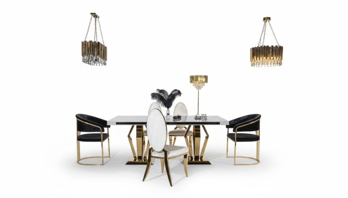 Mesa de comedor 4 sillas Juego de comedor Grupo de comedor moderno Silla Mesa 5 piezas