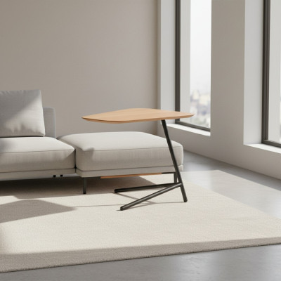 Salón de lujo Mesa auxiliar moderna de sala de estar Material de muebles de madera con metal.