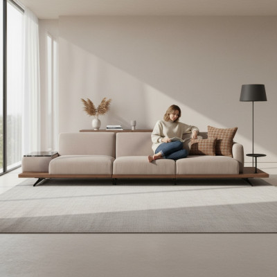 Lujo sofá de tres plazas 4 asientos muebles sofás tela sofá telas xxl