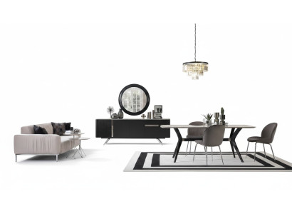 7 piezas de lujo Loft diseño comedor juego de muebles mesa cómoda 4 sillas