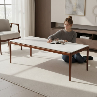 Mesa moderna, mesa de centro, mesa de café marrón diseñada