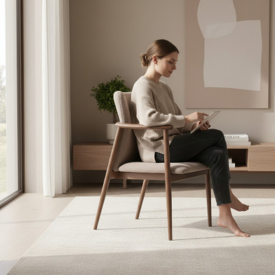Silla de comedor diseño tapizado tela estilo silla moderna butaca