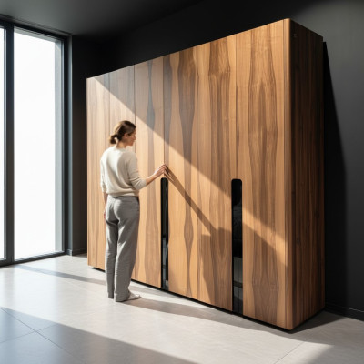 Armario de seis puertas de madera para dormitorio xxl.