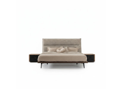 Diseño de mesita de noche de dormitorio Muebles de mesita de noche de madera color marrón.