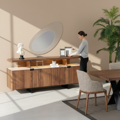 Mueble aparador de lujo de madera de 2 piezas diseño muebles