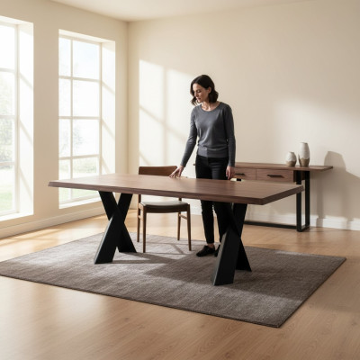 Mesa de comedor Mesa Muebles de madera Diseño Mesa de comedor Diseño Mesa de madera 220x100cm