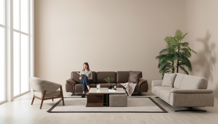 Conjunto de sofá de 3 + 3 + 1 plazas sofá sofá conjunto de diseño de paisaje moderno
