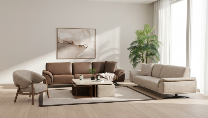 Conjunto de sofá de 3 + 3 + 1 plazas sofá sofá conjunto de diseño de paisaje moderno
