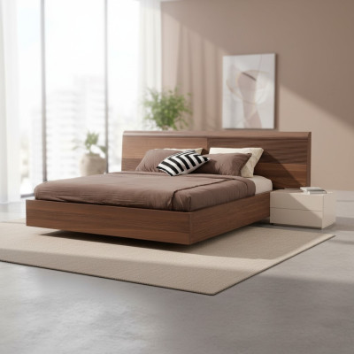 Luxury bedroom bed double beds design furniture 180x200 cm brown Hotel  Lujo cama de dormitorio doble camas diseño muebles 180x200 cm marrón Hotel