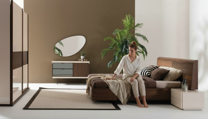Diseño de dormitorio de lujo cama 2x mesitas de noche cómoda juego de muebles de 8 piezas.
