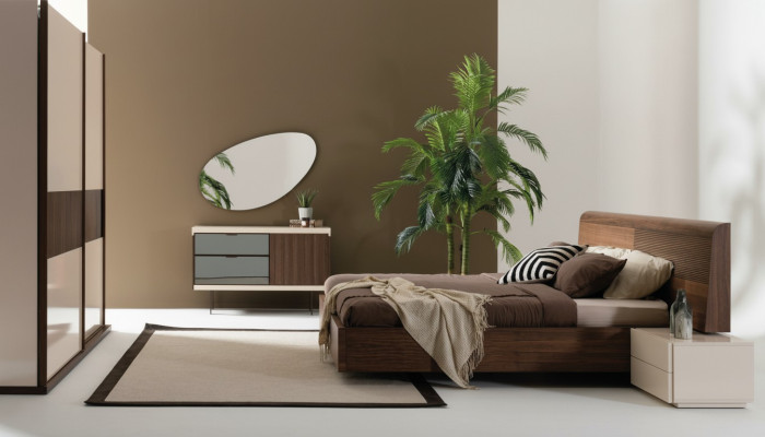 Diseño de dormitorio de lujo cama 2x mesitas de noche cómoda juego de muebles de 8 piezas.