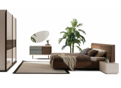 Diseño de dormitorio de lujo cama 2x mesitas de noche cómoda juego de muebles de 8 piezas.