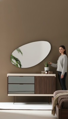 Dormitorio Consola Armarios de Lujo de Madera con Vidrio Diseño Moderno